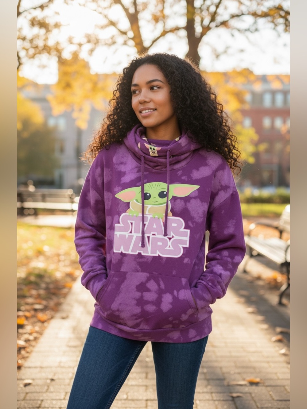 Star Wars Purple Grogu Tie-Dye Hoodie